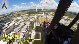 World&rsquo;s Only Sky Sled harness on World&rsquo;s Tallest Skycoaster at Fun Spot America