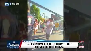 Dad overcomes heights to save child from monorail tracks