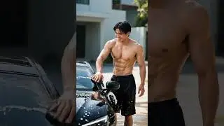 He&rsquo;s Not Just Washing the Car... 😳💦#carwashhunk #shirtlessman #asianmodel #wetlook #musclevibes