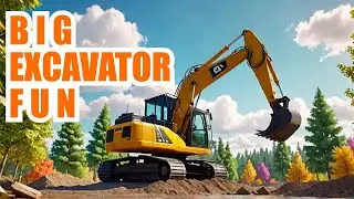 Jumping & Running Four BIGGEST Excavator #kids #youtubevideo #animation  #Shortfilm