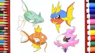 How to Draw Pokemon. Carvanha Magikarp Parfi Remoraid. Pokemon Coloring Pages