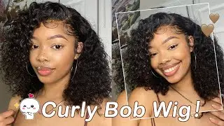360 Short Curly Bob Wig Installation!😍 Cheap Price And Easy Slay Done
