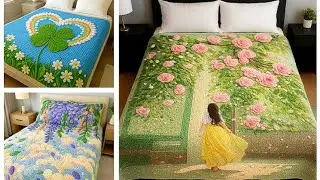 Artistic Crochet Bedspread Designs | Elegant & Unique#crochet #design #bedsheets