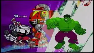 FOR @The_Hunger_Games_Girl: Cuphead FNF x2 vs Death Egg Robot and Powerscaling Hulk - Mugen Battle