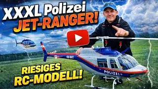 STUNNING RC BELL 206 JET-RANGER Police with Turbine Power in stronger Wind | RC-Helicopter-Service