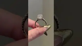 Emerald Cut Moissanite Engagement Ring #moissanitering #youtubeshorts #pavering #hiddenhaloring