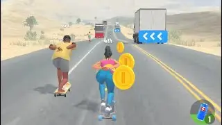 Down Hill Race - Skateboard Dangerous Impossible Racing Level 1-11