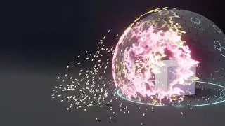 Shielding VFX for Default Cube - Blender Geometry Nodes 4.1