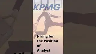 KPMG Is Hiring for Role of Analyst || Apply Now!! ||  #jobs #jobsforfreshers #kpmg #shorts #sscjobs