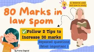 LAW SPOM EXAM STRATEGY FOR EXTRA 30 MARKS | HOW I SCORED 80 | #SPOM #cafinal