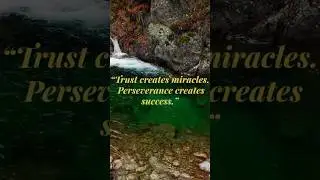 Trust Creates Miracles. Perseverance Creates Success. (A Simple Truth)