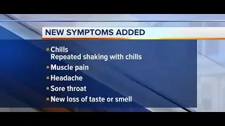 CDC releases new list of COVID-19 symptoms