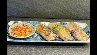 Vegetariska v&aring;rrullar p&aring; rispapper