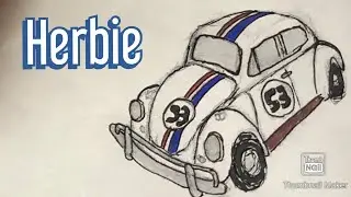 Time lapse drawing Herbie the Love Bug
