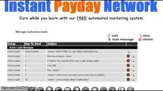 Instant Payday Network -  How to Integrate 3rd Party Autoresponder AWEBER Into Your Back Office