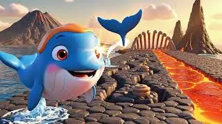Smart Whale vs 10 Fire Island Challenges! Giant Grilled Rib Finale | Disney-Style Cartoon Adventure