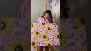 Painting a Pink Sunflower Canvas| CAMILLA CREATIONS #camillacreations #artist #flowers #painting