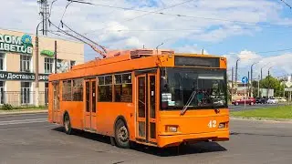 Поездка на троллейбусе Тролза-5275.05 «Оптима» №42 №2 Троллейбусное депо-Площадь Широкова