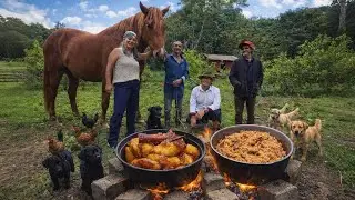 CRUZAMOS r&iacute;os y CANADAS para COCINARLE  a un SENOR que vive solo en el CAMPO