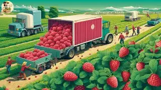 How Millions of Raspberries Are Harvested and Processed - Raspberry Factory