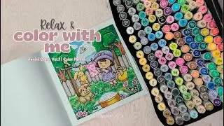 Relax & Color with Me (trees, grass, sky and more) | Panini Diary | Using Affordable Alcohol Markers