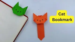 DIY Paper CAT Corner Bookmark!!! Paper Crafts For School / Origami CAT Bookmark / Paper Craft