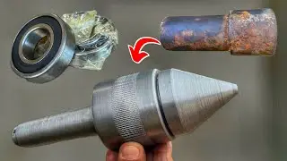How a mechanic made a solid iron double-bearing live center for his lathe amazing work