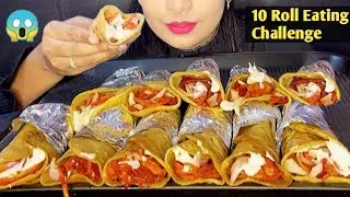 10 Roll / Frankie Eating Challenge 🔥 | Indian Street food challenge |  Food Challenges Videos