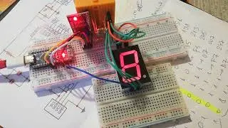 countdown on 7-segment led display drived by i2c interface (PCF8574)