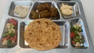 Labanese platter recipe- eggless vegetarian thali- pita bread- falafal- hummus- baba ganosh-fattoush