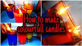 How to make beautiful colourfull candles at home || How to make Diwali candles without wax