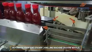 FOUR SIDE STICKER LABELING MACHINE | SQUARE BOTTLE LABELLING MACHINE