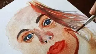 Easy Watercolor painting for beginners | How to paint a human face| Shamli Shabeeb| #68
