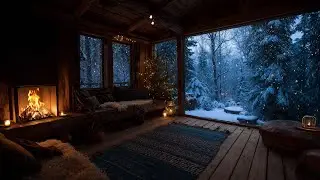 Cabin Fire & Snowfall Ambience | Winter Comfort for Reading & Relaxing