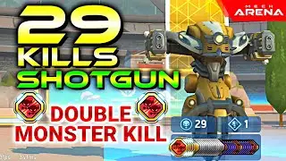 29 Kills - Killshot With Shotgun - Monster Kill,  Godlike - Mech Arena Robot Showdown