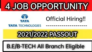 4 job opportunity||B.E/B-Tech 2021/2022 Passout||freshers job #freshers#offcampusdrive#2022