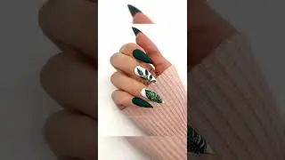 Latest nail art design || Green and white nail art designs