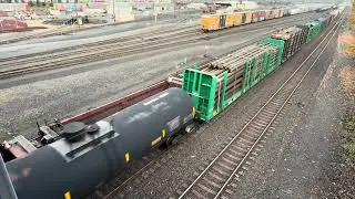 (SB) Union Pacific Manifest Train passes through the Dock Street Bridge / BNSF Tacoma Train Yard.
