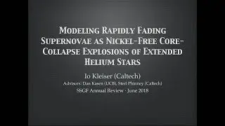 DOE NNSA SSGF 2018: Modeling Rapidly Fading Supernovae as Nickel-Free Core-Collapse Explosions of...