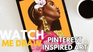 Watch me draw black art on iPad in procreate gen 10th| digital art | New Art on our Etsy store