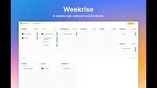 Weekrise - A weekly task planner and to-do list.