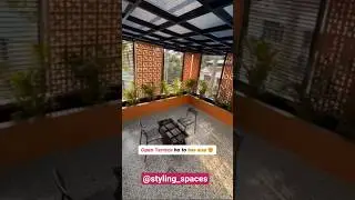 Open terrace design with terracotta blocks and glass #trending#home#interior#design#viral#latest#yt#