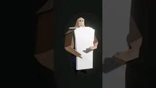 Low Poly Rigged Bartender. Blender Timelapse