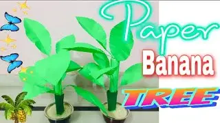 DIY How to make banana tree with colour paper #decorativeideas #bananatree withpaper
