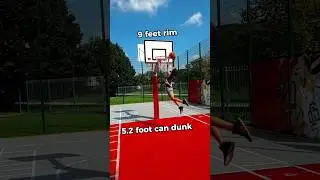 5.2 foot can dunk on 9 feet rim #shorts #basketball #dunk