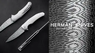 FOLDING KNIFE FOLDER ISHTAR #0764 DAMASTEEL FULL DRESS HERMAN KNIVES