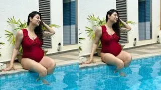 Disha Parmar flaunting her big Baby Bump in red Monokini in her romantic Vacation with Rahul Vaidya