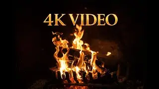 4K Fireplace at Night | Real Fire Sounds | Cozy TV Ambience