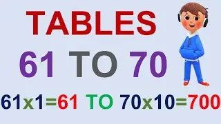 Tables Of 61 To 70 | Multiplication Tables Of 61 To 70 | 61 To 70 Tables | Learn Tables 61 To 70 |