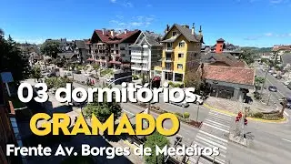 Apto com 3 dormitórios frente para Avenida Borges de Medeiros, Gramado/RS.